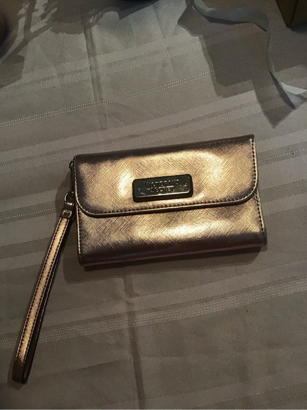 Victoria's Secret Metallic Rose Gold Wristlet Clutch